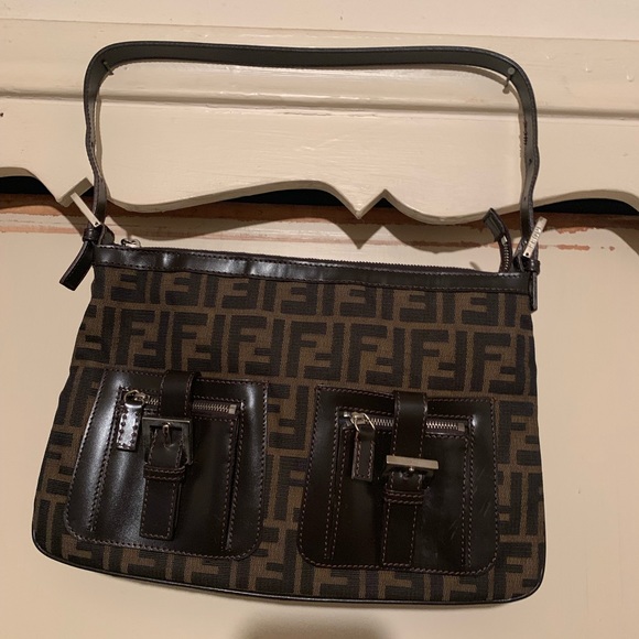 Fendi Handbags - Authentic Fendi Monogram  Leather Zucca Canvas